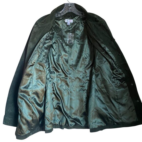 Denim&Co Suede Jacket Women XL Moss Green Button Up Cowgirl Grunge - Picture 3 of 12